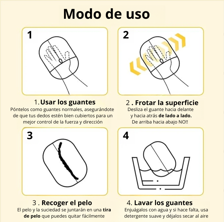 PetClean™ Guante removedor de pelo para mascotas - ¡Suave, Eficaz y Cómodo!