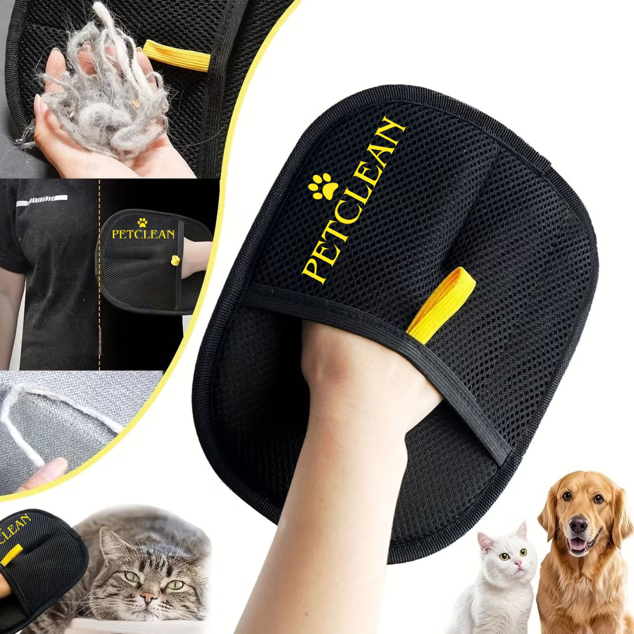 PetClean™ Guante removedor de pelo para mascotas - ¡Suave, Eficaz y Cómodo!